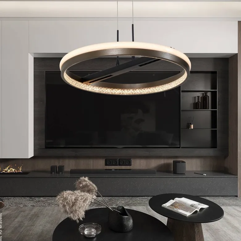 POCOline LED-Pendelleuchte Liah schwarz Metall Acryl H/D: ca. 120x40 cm