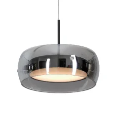 POCOline LED-Pendelleuchte Ole schwarz Metall Glas B/H/L: ca. 20x80x80 cm