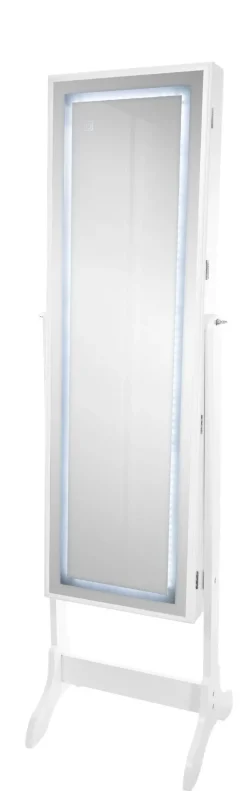 POCOline LED-Schmuckschrank weiß Holz B/H/L: ca. 37x135x35 cm
