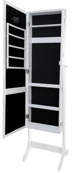 POCOline LED-Schmuckschrank weiß Holz B/H/L: ca. 37x135x35 cm