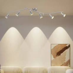 POCOline LED-Spot 6-flg. Boris nickel B/H/L: ca. 120x9x10 cm 6 Brennstellen