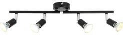 POCOline LED-Spot 4-flg. Boris schwarz B/H/L: ca. 50x8x10 cm 4 Brennstellen