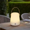 POCOline LED-Tischleuchte Isla weiß Kunststoff Bambus H/D: ca. 13,5x12 cm