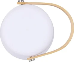 POCOline LED-Tischleuchte Isla weiß Kunststoff Bambus H/D: ca. 13,5x12 cm