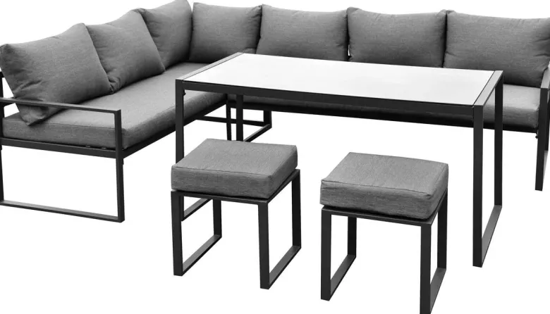 POCOline Loungeset Madrid anthrazit Stahl