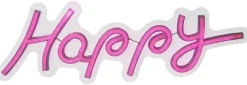 POCOline Neon Wandleuchte Happy pink B/H: ca. 42x14 cm
