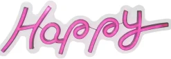 POCOline Neon Wandleuchte Happy pink B/H: ca. 42x14 cm