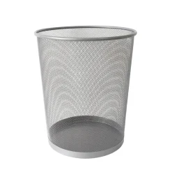 POCOline Papierkorb silber Metall H/D: ca. 34,5x29,5 cm