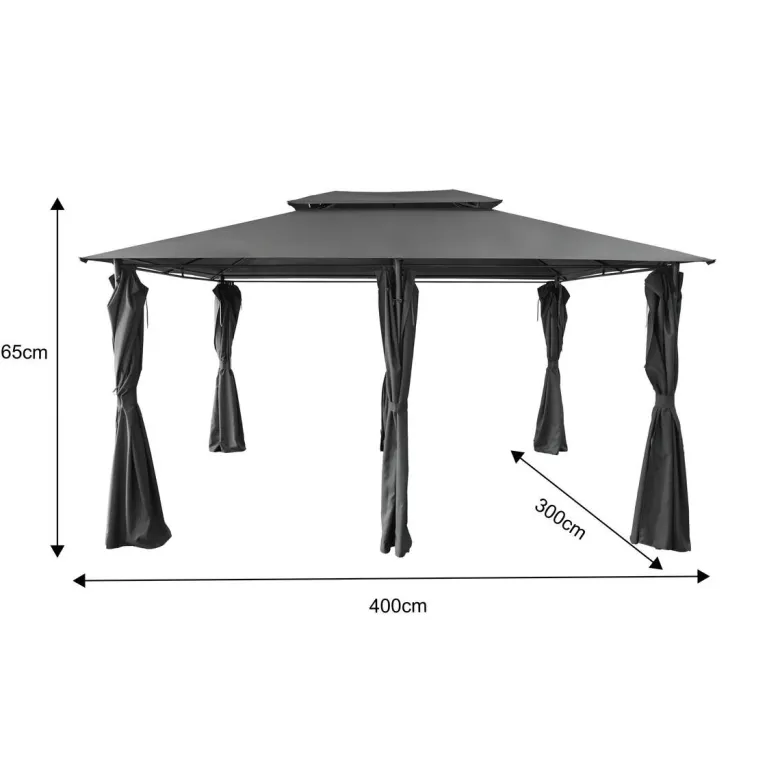 POCOline Pavillon schwarz Stahl B/H/L: ca. 400x270x300 cm