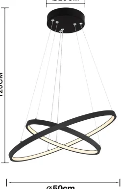POCOline Pendelleuchte Agneta schwarz Metall Kunststoff D: ca. 50 cm