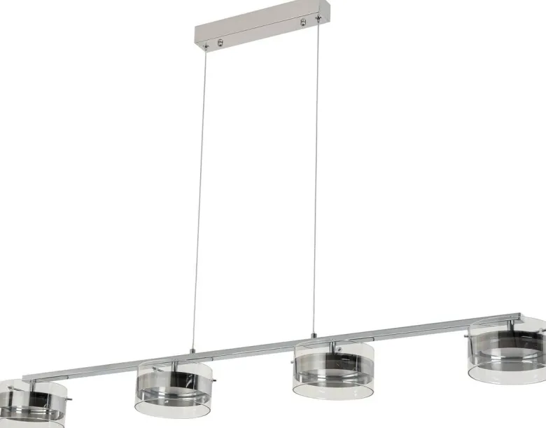POCOline Pendelleuchte Annabell Chrom Metall Glas B/H: ca. 15x120 cm