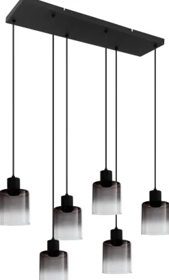 POCOline Pendelleuchte Annie schwarz Metall B/H/L: ca. 25x120x77 cm E27 4 Brennstellen
