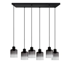 POCOline Pendelleuchte Annie schwarz Metall B/H/L: ca. 25x120x77 cm E27 4 Brennstellen