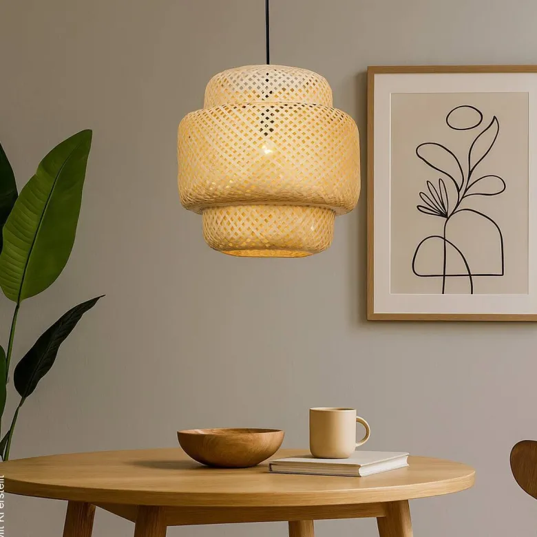 POCOline Pendelleuchte Bamboo natur Bambus H/D: ca. 120x40 cm null 1 Brennstellen
