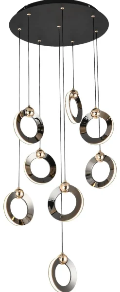 POCOline Pendelleuchte Bendik schwarz Chrom Metall Kunststoff D: ca. 40 cm