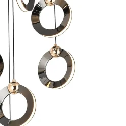 POCOline Pendelleuchte Bendik schwarz Chrom Metall Kunststoff D: ca. 40 cm