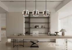 POCOline Pendelleuchte Fiora schwarz Metall Glas B/L: ca. 73x120 cm