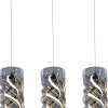 POCOline Pendelleuchte Isabella schwarz Metall Glas PVC B/H/L: ca. 14x120x68 cm