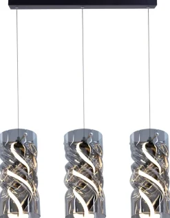 POCOline Pendelleuchte Isabella schwarz Metall Glas PVC B/H/L: ca. 14x120x68 cm