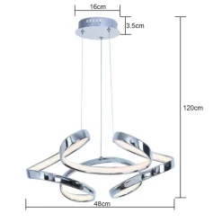 POCOline Pendelleuchte Mairette Aluminium Chrom D: ca. 48 cm