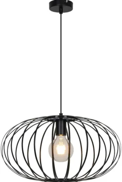 POCOline Pendelleuchte Marlene mattschwarz Metall H/D: ca. 120x48 cm E27 1 Brennstellen