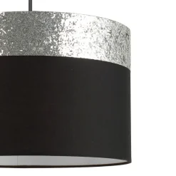 POCOline Pendelleuchte Romka schwarz silber Metall L/D: ca. 120x30 cm E27 1 Brennstellen
