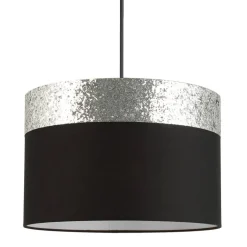 POCOline Pendelleuchte Romka schwarz silber Metall L/D: ca. 120x30 cm E27 1 Brennstellen