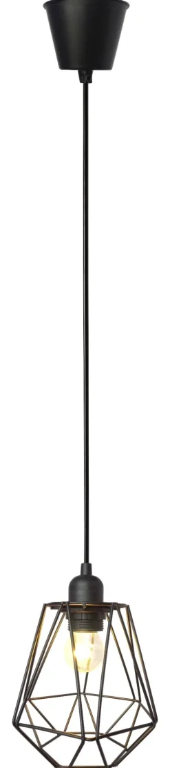 POCOline Pendelleuchte Wie schwarz Metall H/D: ca. 120x16 cm E27 1 Brennstellen