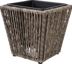 POCOline Pflanzgefäß grau Polyrattan B/H/L: ca. 28x28x28 cm