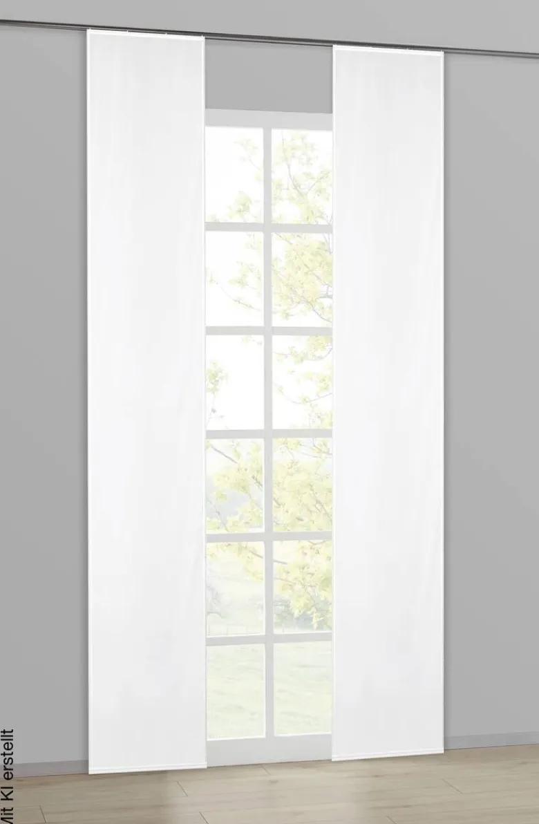 POCOline Schiebevorhang Nouveau weiß B/L: ca. 60x245 cm