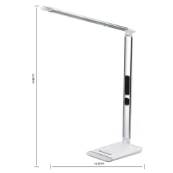 POCOline Schreibtischleuchte Apollo silber weiß Kunststoff H: ca. 52 cm
