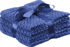 POCOline Seiftuch Popcorn dunkelblau Baumwolle B/L: ca. 30x30 cm