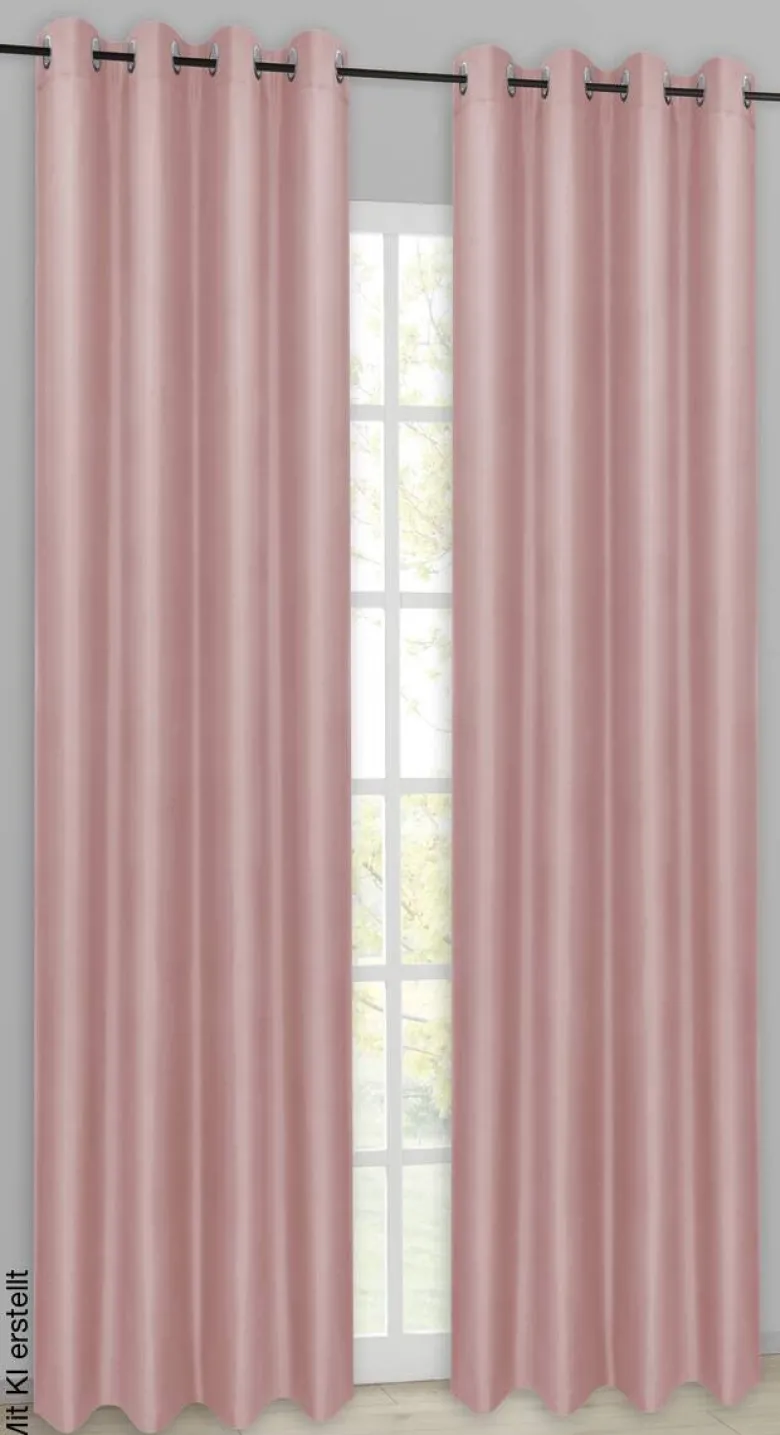 POCOline Ösenvorhang Barnaby pink B/L: ca. 140x235 cm