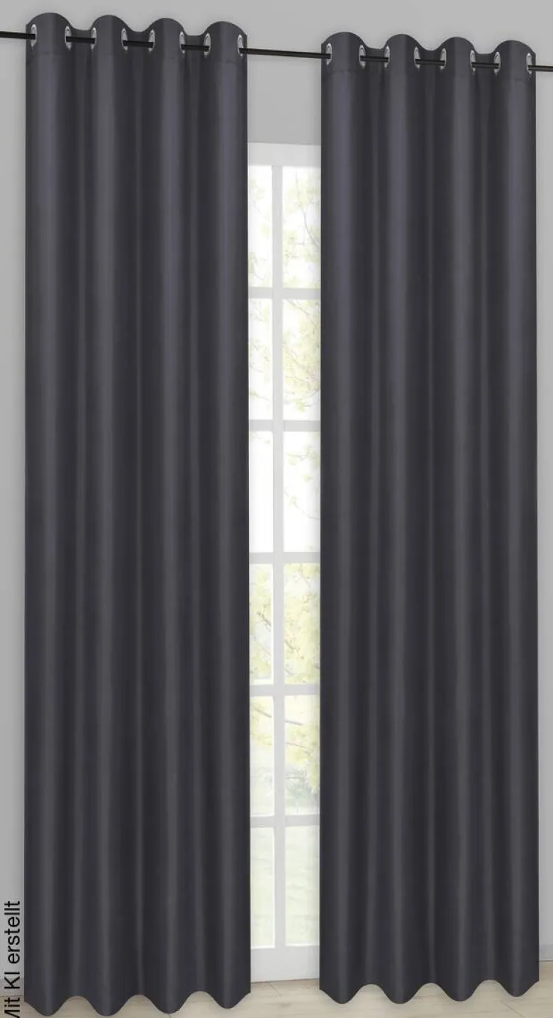 POCOline Ösenvorhang Barnaby schwarz B/L: ca. 140x235 cm