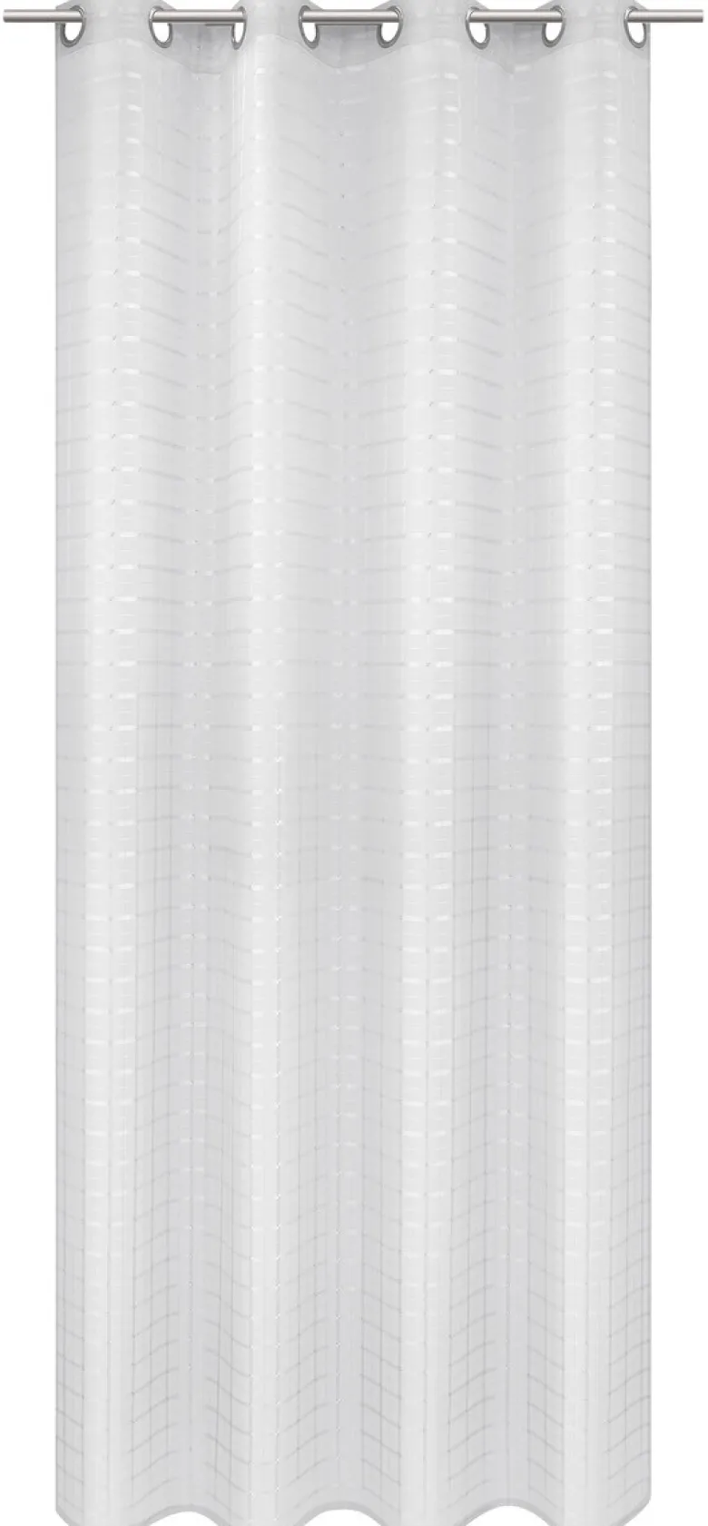 POCOline Ösenvorhang Check weiß B/L: ca. 135x245 cm
