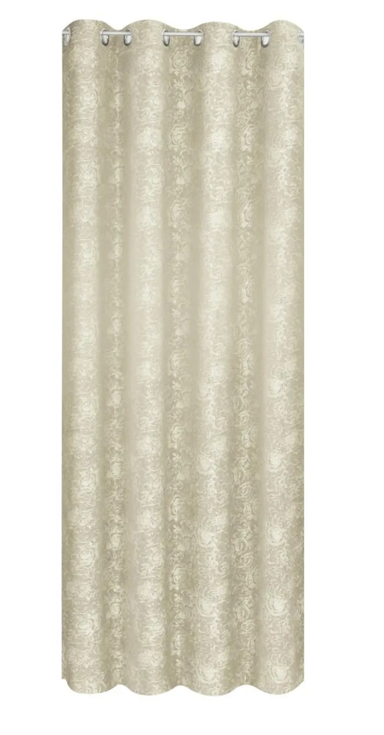 POCOline Ösenvorhang Roses beige B/H: ca. 140x245 cm