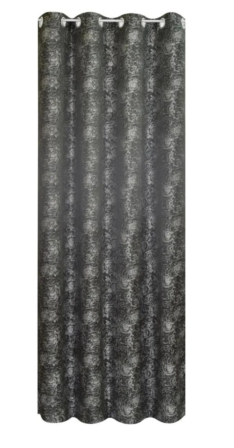 POCOline Ösenvorhang Roses schwarz B/H: ca. 140x245 cm