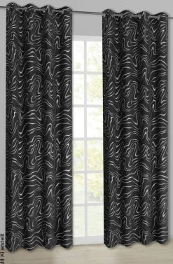 POCOline Ösenvorhang Samoa schwarz B/L: ca. 135x245 cm