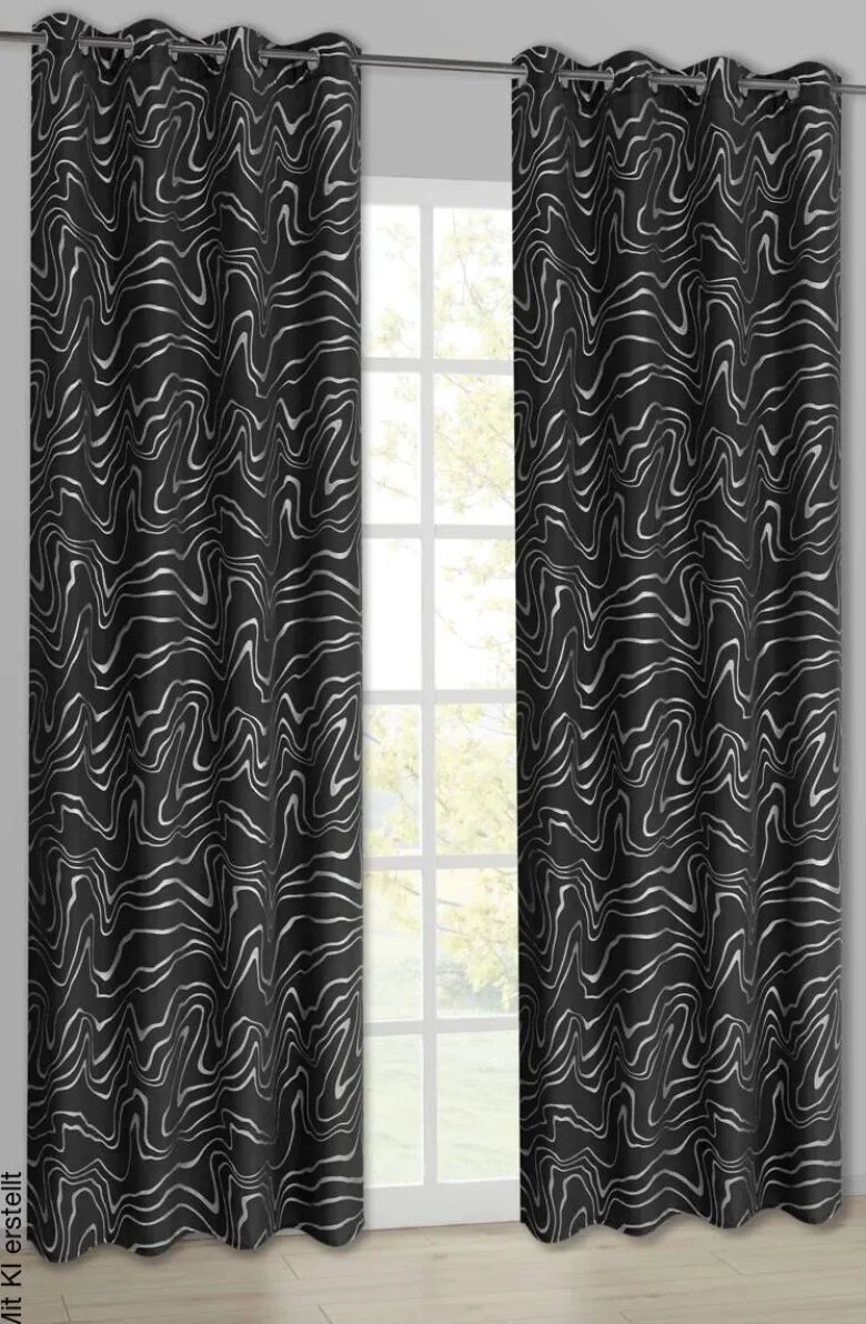 POCOline Ösenvorhang Samoa schwarz B/L: ca. 135x245 cm