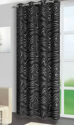 POCOline Ösenvorhang Samoa schwarz B/L: ca. 135x245 cm