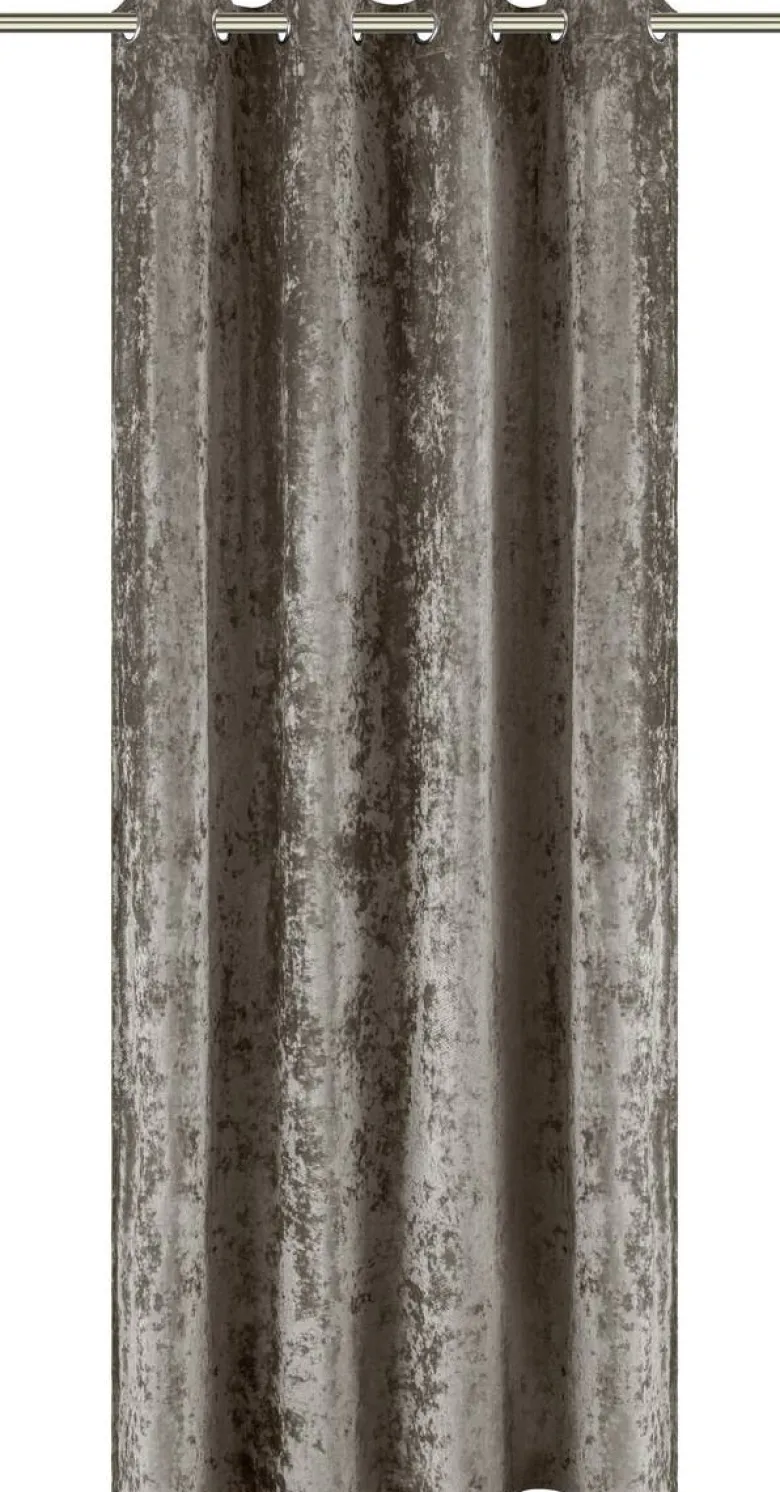 POCOline Ösenvorhang Shiny taupe B/L: ca. 135x245 cm