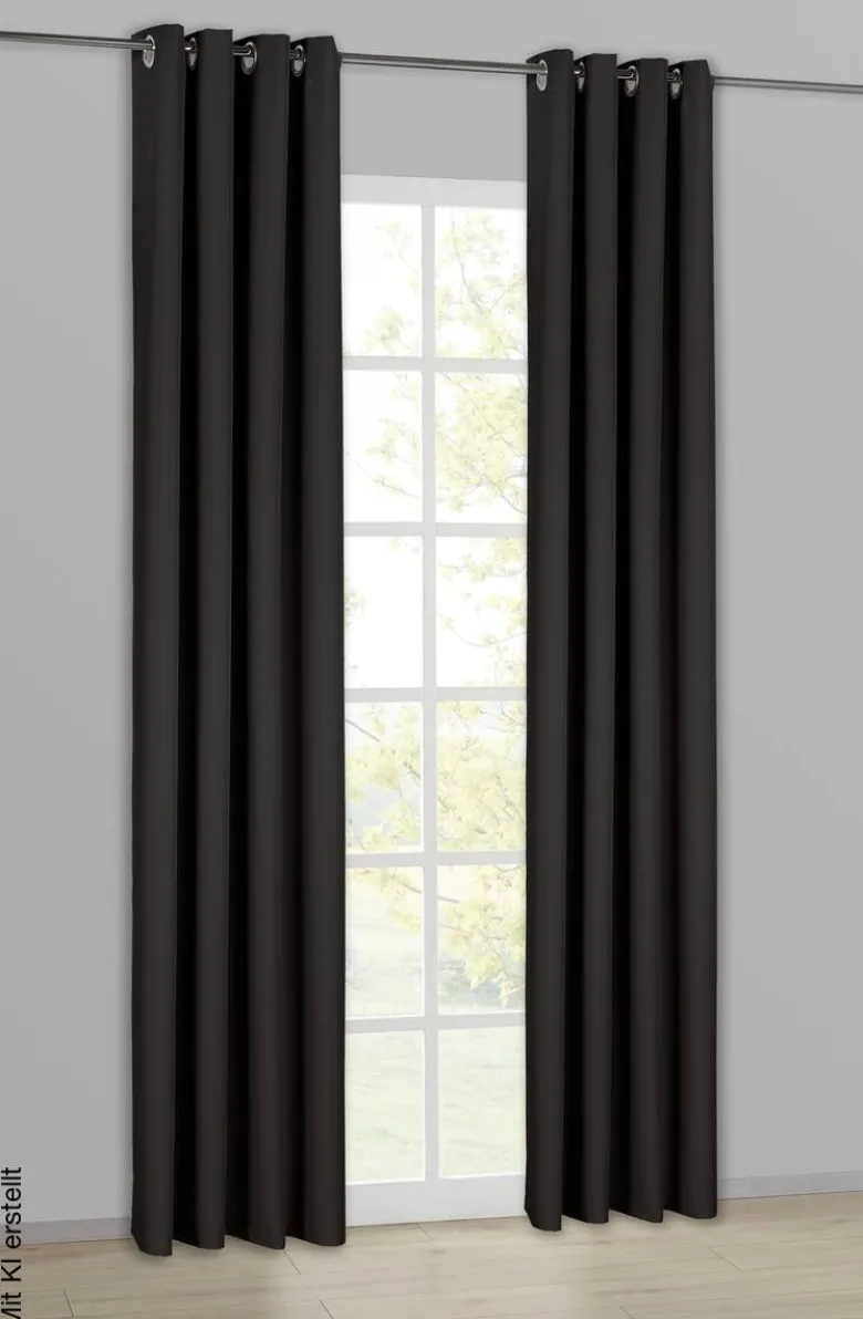 POCOline Ösenvorhang Sorrento schwarz B/L: ca. 140x245 cm