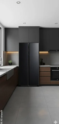 POCOline Side-by-Side SBS179-460EWDNF schwarz B/H/T: ca. 83,5x177,5x63,5 cm