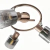 POCOline Spot Clayton Rauch Metall Glas H/L: ca. 25x45 cm E14 3 Brennstellen