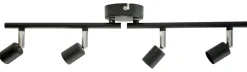 POCOline Spot 4-flg. Joris schwarz Metall L: ca. 50 cm GU10 4 Brennstellen