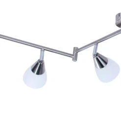 POCOline Spot 6-flg. Tadea nickel matt weiß Metall Glas B/H/L: ca. 9x21x180 cm E14 6 Brennstellen