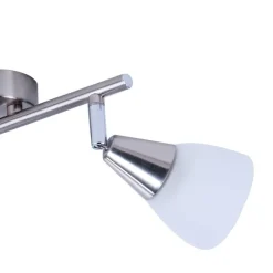 POCOline Spot 2-flg. Tadea nickel matt weiß Metall Glas B/H/L: ca. 8,5x20x30 cm E14 2 Brennstellen