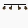 POCOline Spot Ida bronze amber schwarz Metall Glas B/H/L: ca. 9x19x56 cm E14 4 Brennstellen