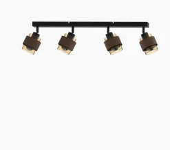 POCOline Spot Ida bronze amber schwarz Metall Glas B/H/L: ca. 9x19x56 cm E14 4 Brennstellen