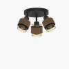 POCOline Spot Ida bronze schwarz amber Glas Metall B/H/L: ca. 19x19x19 cm E14 3 Brennstellen